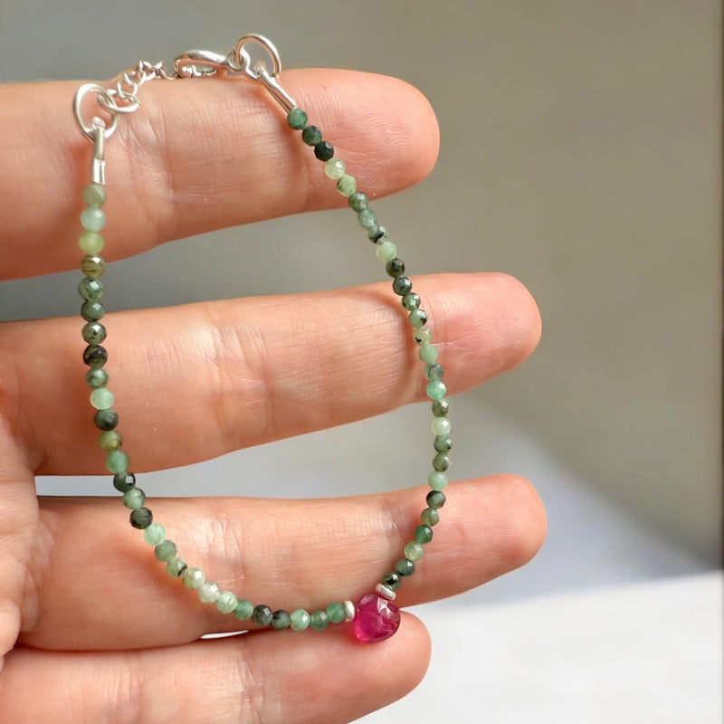 Pulsera Esmeralda y Rubi