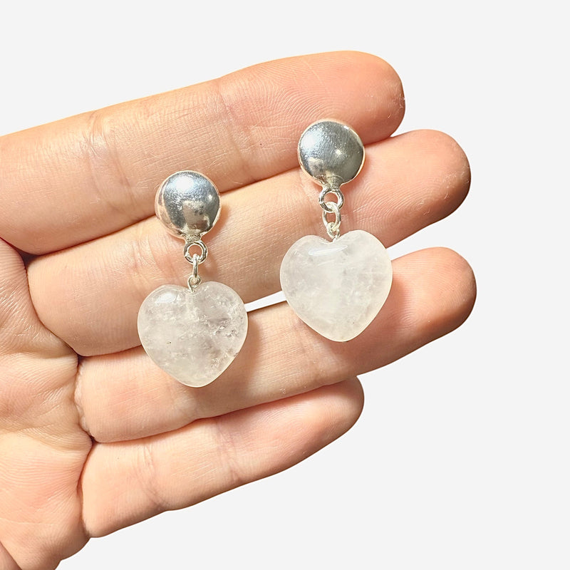 Aretes Corazon Cuarzo cristal