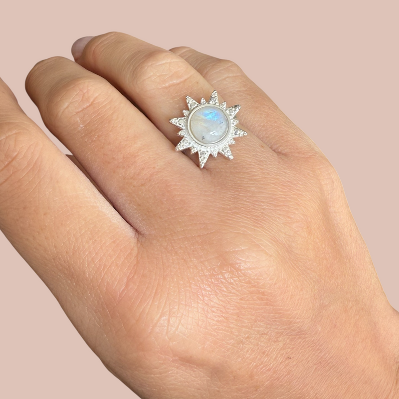 Anillo Sol piedra luna