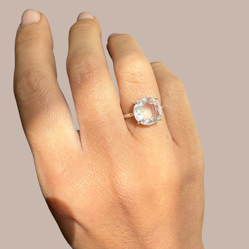 Anillo Gema Cuarzo cristal