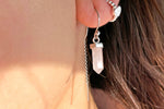 Aretes Punta Cuarzo Rosa