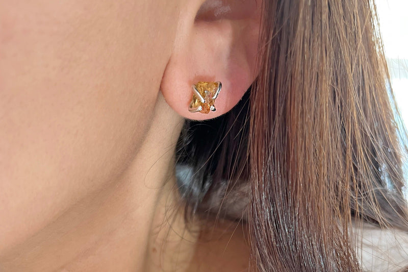 Aretes Citrino Raw