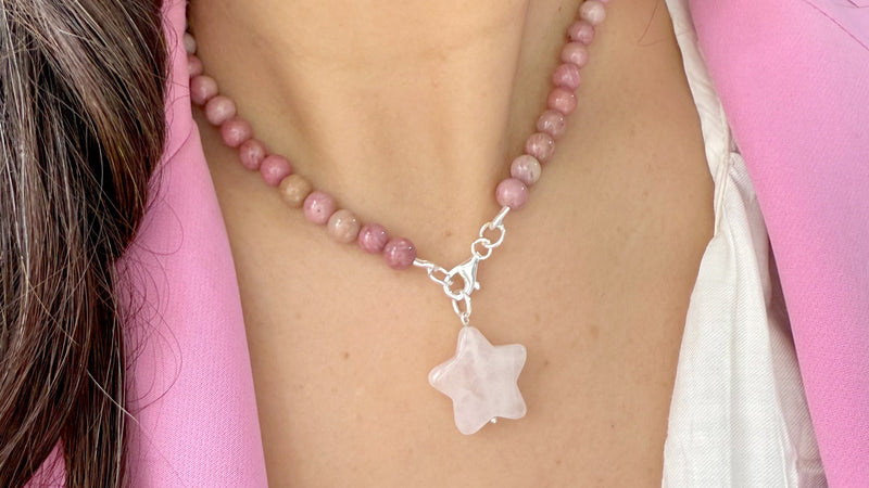 Collar Gaia Star Cuarzo rosa